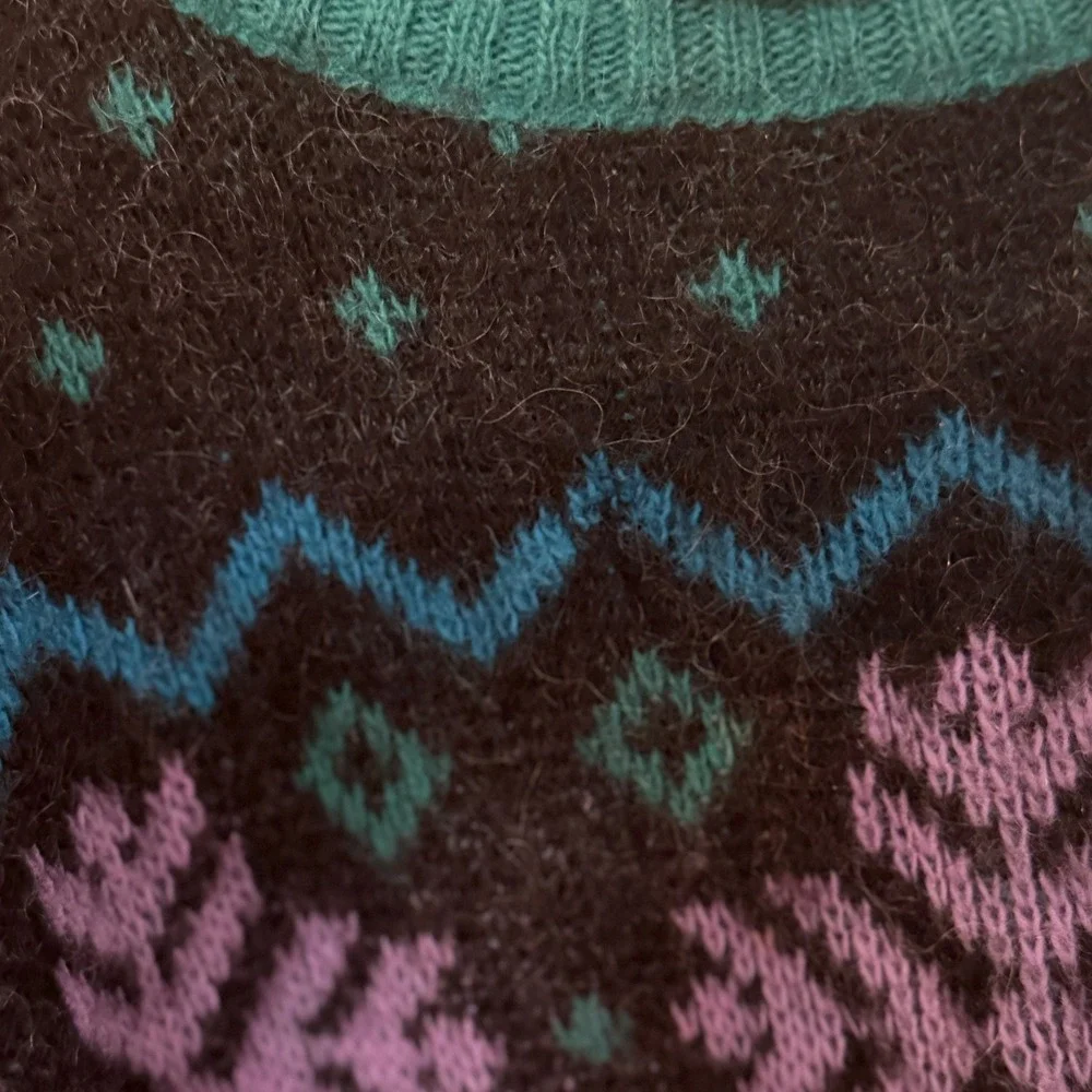 Álafoss Icewool‎ Iceland Wool Sweater Nordic Fair Isle Made Iceland M Vtg